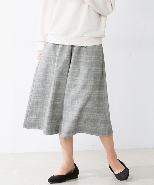 Honeys（ハニーズ）の「チェックガウチョパンツ（その他パンツ・レディース・ブラック×ホワイト/ブラック系その他/ベージュ系その他/ブルー系その他・S/M/L）」の2枚目の写真