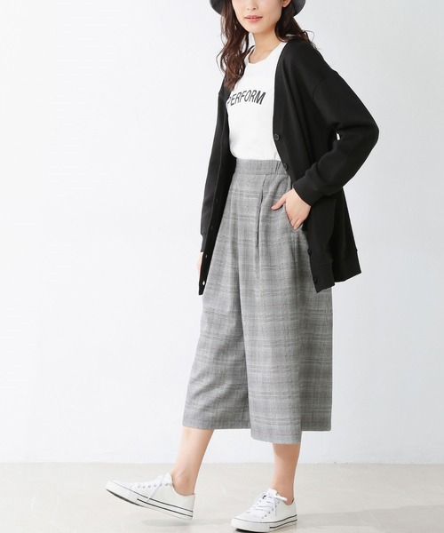 Honeys（ハニーズ）の「チェックガウチョパンツ（その他パンツ・レディース・ブラック×ホワイト/ブラック系その他/ベージュ系その他/ブルー系その他・S/M/L）」の11枚目の写真