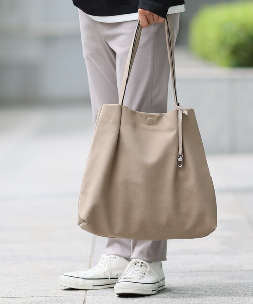 THE SHOP TK （ザ ショップ ティーケー ）の「◆シボBIGトート（トートバッグ・メンズ・ブラック/ダークブラウン/ベビーピンク/ベージュ系/ブルー系・00）」の3枚目の写真