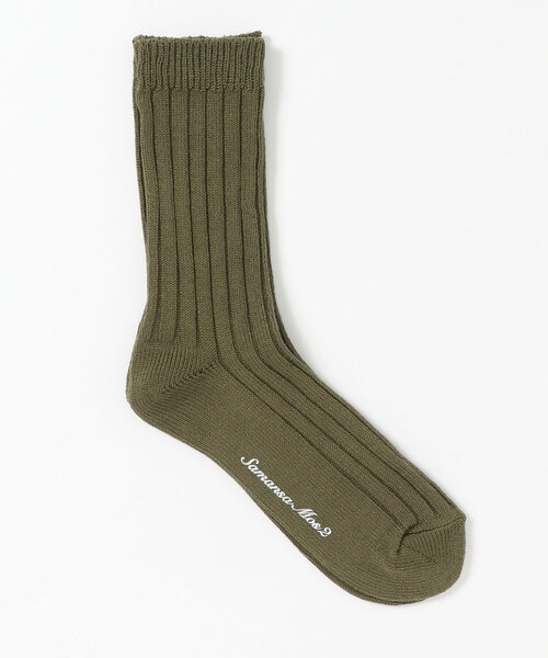 Samansa Mos2（サマンサ モスモス）の「プレーンリブソックス（ソックス/靴下・レディース・ベージュ/パープル/ブラウン/グリーン・ﾌﾘ-）」の3枚目の写真