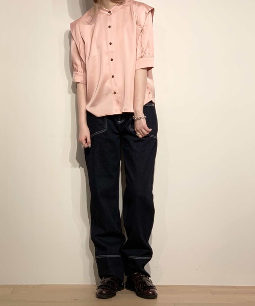 MAISON SCOTCH（メゾンスコッチ）の「ショートスリーブ シャツ【162468】（シャツ/ブラウス・レディース・ピンク・X-SMALL）」の2枚目の写真