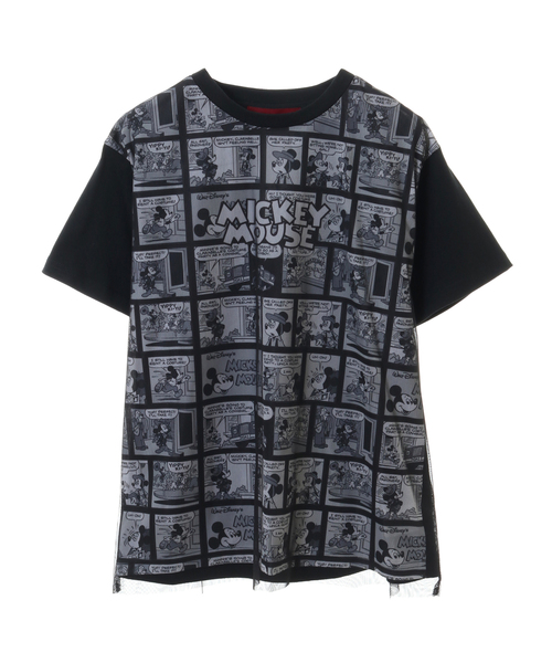 alcali（アルカリ）の「ミッキー/コミック柄Tシャツ（Tシャツ/カットソー・レディース・マルチ/ブラック・FREE）」の2枚目の写真