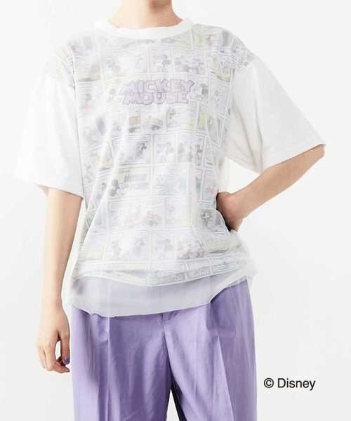 alcali（アルカリ）の「ミッキー/コミック柄Tシャツ（Tシャツ/カットソー・レディース・マルチ/ブラック・FREE）」の4枚目の写真