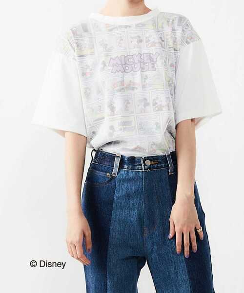 alcali（アルカリ）の「ミッキー/コミック柄Tシャツ（Tシャツ/カットソー・レディース・マルチ/ブラック・FREE）」の8枚目の写真