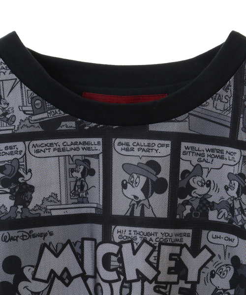 alcali（アルカリ）の「ミッキー/コミック柄Tシャツ（Tシャツ/カットソー・レディース・マルチ/ブラック・FREE）」の18枚目の写真