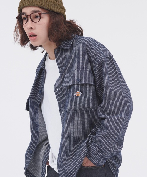 Dickies(ディッキーズ)の「Dickies/ディッキーズ ベーシック綾織りドロップショルダーワークシャツ(シャツ/ブラウス・メンズ・ブルー/ブラック/ネイビー/ベージュ・M/XL/L)」の3枚目の写真