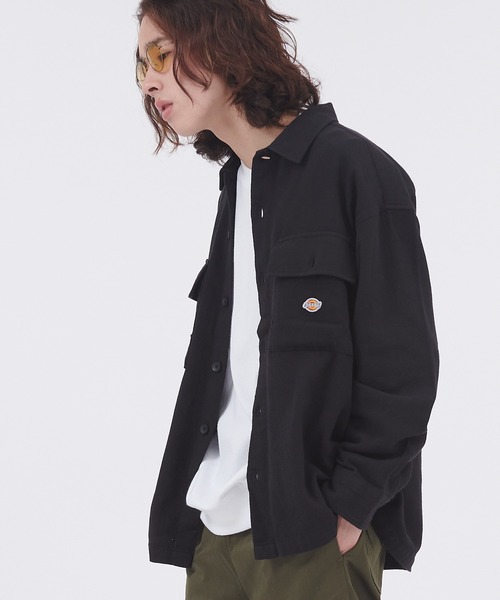 Dickies(ディッキーズ)の「Dickies/ディッキーズ ベーシック綾織りドロップショルダーワークシャツ(シャツ/ブラウス・メンズ・ブルー/ブラック/ネイビー/ベージュ・M/XL/L)」の2枚目の写真