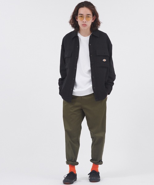 Dickies(ディッキーズ)の「Dickies/ディッキーズ ベーシック綾織りドロップショルダーワークシャツ(シャツ/ブラウス・メンズ・ブルー/ブラック/ネイビー/ベージュ・M/XL/L)」の5枚目の写真