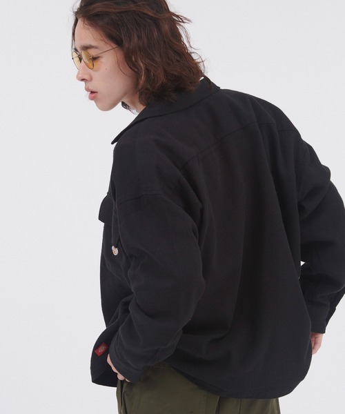Dickies(ディッキーズ)の「Dickies/ディッキーズ ベーシック綾織りドロップショルダーワークシャツ(シャツ/ブラウス・メンズ・ブルー/ブラック/ネイビー/ベージュ・M/XL/L)」の7枚目の写真