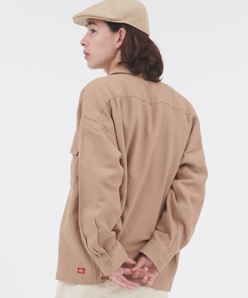 Dickies(ディッキーズ)の「Dickies/ディッキーズ ベーシック綾織りドロップショルダーワークシャツ(シャツ/ブラウス・メンズ・ブルー/ブラック/ネイビー/ベージュ・M/XL/L)」の11枚目の写真