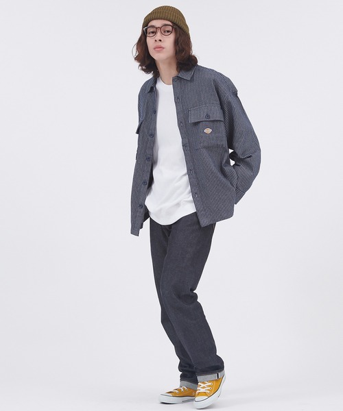 Dickies(ディッキーズ)の「Dickies/ディッキーズ ベーシック綾織りドロップショルダーワークシャツ(シャツ/ブラウス・メンズ・ブルー/ブラック/ネイビー/ベージュ・M/XL/L)」の13枚目の写真