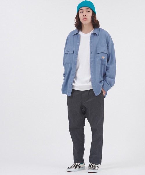 Dickies(ディッキーズ)の「Dickies/ディッキーズ ベーシック綾織りドロップショルダーワークシャツ(シャツ/ブラウス・メンズ・ブルー/ブラック/ネイビー/ベージュ・M/XL/L)」の17枚目の写真