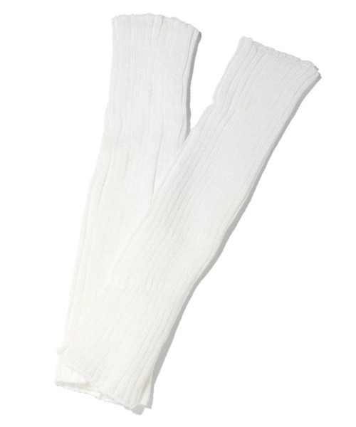 SPINNS（スピンズ）の「43cm ニットレッグウォーマー アームカバー（レッグウォーマー・レディース・ホワイト/ブラック・ONESIZE）」の6枚目の写真