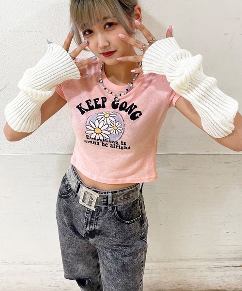 SPINNS（スピンズ）の「43cm ニットレッグウォーマー アームカバー（レッグウォーマー・レディース・ホワイト/ブラック・ONESIZE）」の14枚目の写真