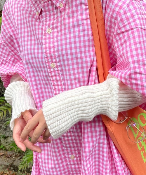 SPINNS（スピンズ）の「43cm ニットレッグウォーマー アームカバー（レッグウォーマー・レディース・ホワイト/ブラック・ONESIZE）」の21枚目の写真