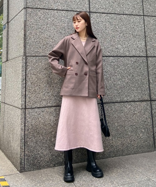 EPIMI E'PIMMY（エピミエピミー）の「テーラードダブルジャケットコート（テーラードジャケット・レディース・ブラック/アイボリー/モカ・MEDIUM）」の9枚目の写真