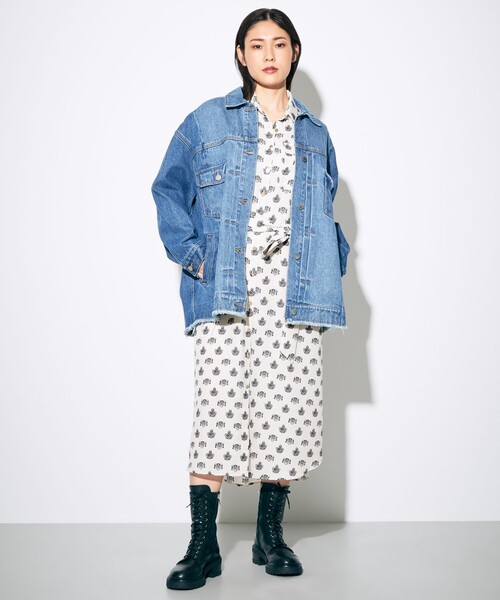 GRACE CONTINENTAL(グレースコンチネンタル)の「パネル切替デニムジャケット(デニムジャケット・レディース・ブラック/インディゴブルー・36)」の3枚目の写真