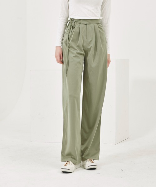 me+em select(ミームセレクト)の「S/M/Lサイズ展開 腰ひもアクセントスラックス(スラックス・レディース・カーキ/ブラック・MEDIUM/SMALL/LARGE)」の12枚目の写真