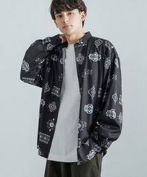 Rocky Monroe（ロッキーモンロー）の「オーバーサイズ ネイティブブリント とろみシャツ / レギュラーカラーロングシャツ（シャツ/ブラウス・メンズ）」