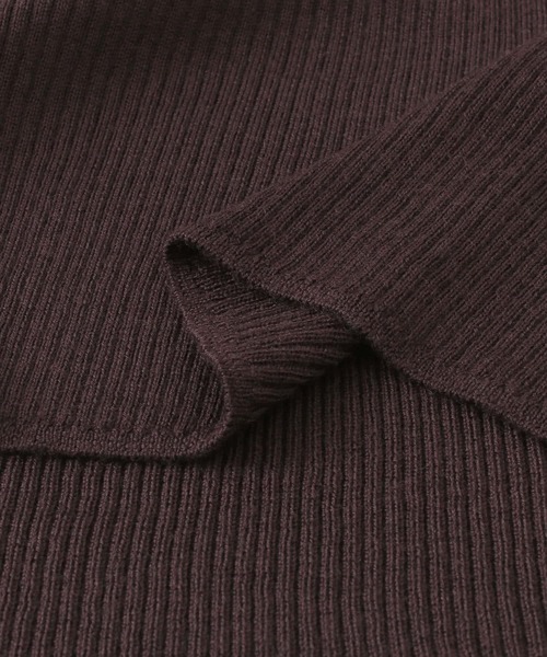 URBAN RESEARCH ROSSO WOMEN（アーバンリサーチ　ロッソ）の「ウォッシャブルリブボートネックニット（ニット/セーター・レディース・ベージュ/パープル系その他/ダークブラウン/ブラック・FREE）」の15枚目の写真