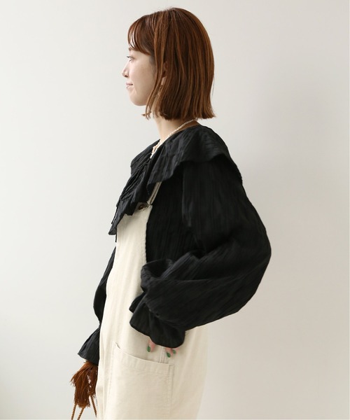 Simplicite(サンプリシテ)の「ジャカードストライプ フリルブラウス(シャツ/ブラウス・レディース・ブラック/ホワイト・FREE)」の16枚目の写真