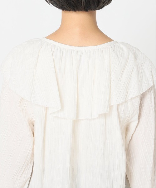 Simplicite(サンプリシテ)の「ジャカードストライプ フリルブラウス(シャツ/ブラウス・レディース・ブラック/ホワイト・FREE)」の14枚目の写真