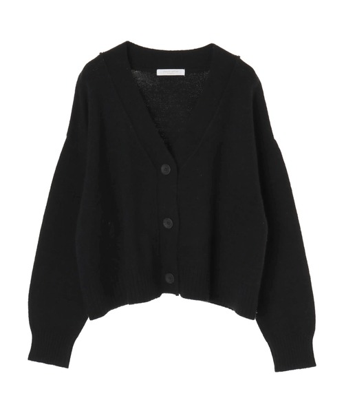 Green　Parks（グリーンパークス）の「ショート丈ニットカーデ＊（カーディガン/ボレロ・レディース・ベージュ/ブラック/カーキ・FREE）」の2枚目の写真