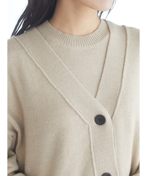 Green　Parks（グリーンパークス）の「ショート丈ニットカーデ＊（カーディガン/ボレロ・レディース・ベージュ/ブラック/カーキ・FREE）」の10枚目の写真