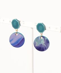 【irodori】marble 深緑 ピアス
