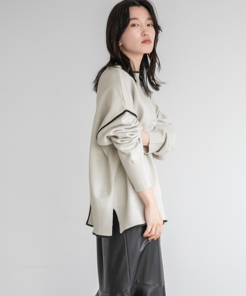 LOWRYS FARM（ローリーズファーム）の「２ＷＡＹパイピングプルオーバーＬＳ　216149（ニット/セーター・レディース・ホワイト/ブラック/グリーン/アイボリー・FREE）」の18枚目の写真