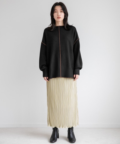 LOWRYS FARM（ローリーズファーム）の「２ＷＡＹパイピングプルオーバーＬＳ　216149（ニット/セーター・レディース・ホワイト/ブラック/グリーン/アイボリー・FREE）」の21枚目の写真