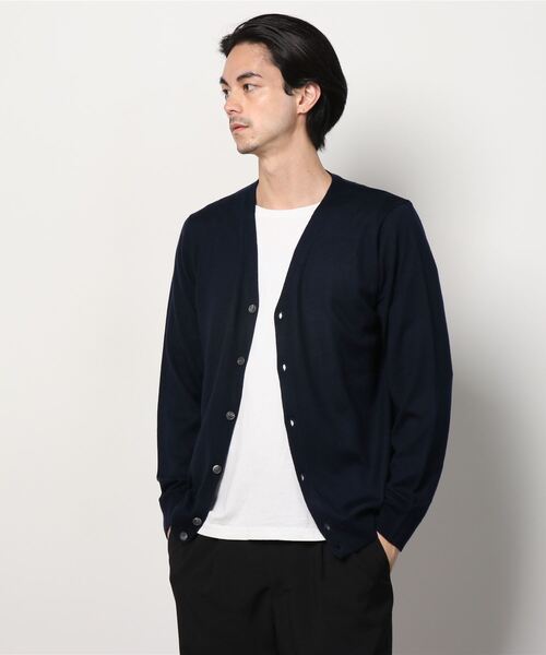 TOKYO SHIRTS(トウキョウシャツ)の「ボンディングカーディガン(カーディガン/ボレロ・メンズ・ネイビー/トップグレー・LL/M/L)」の2枚目の写真