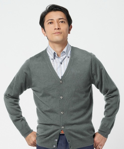 TOKYO SHIRTS(トウキョウシャツ)の「ボンディングカーディガン(カーディガン/ボレロ・メンズ・ネイビー/トップグレー・LL/M/L)」の14枚目の写真