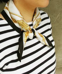 ウィズ wiz / アンティーク 馬具柄 シルク スカーフ 日本製