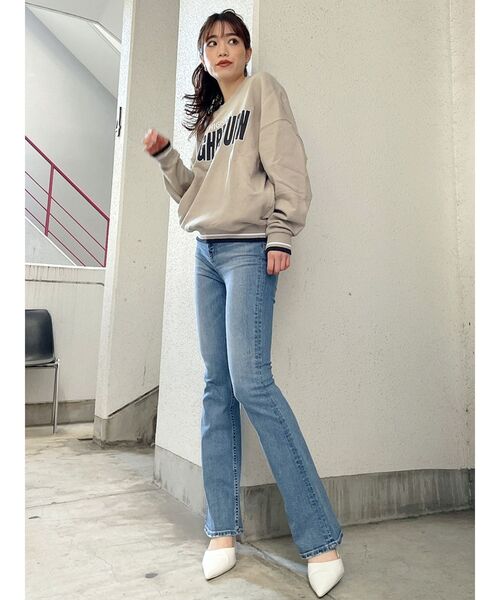 GYDA（ジェイダ）の「HIGHRISK HIGHRETURNバイカラーリブ スウェットトップス（スウェット・レディース・ベージュ/オフホワイト/カーキ・FREE）」の6枚目の写真