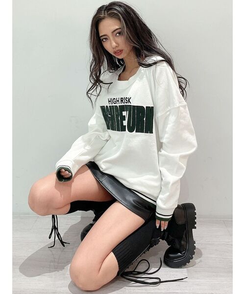 GYDA（ジェイダ）の「HIGHRISK HIGHRETURNバイカラーリブ スウェットトップス（スウェット・レディース・ベージュ/オフホワイト/カーキ・FREE）」の17枚目の写真