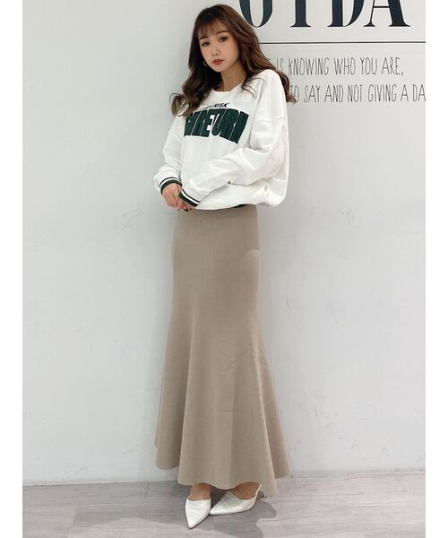GYDA（ジェイダ）の「HIGHRISK HIGHRETURNバイカラーリブ スウェットトップス（スウェット・レディース・ベージュ/オフホワイト/カーキ・FREE）」の21枚目の写真