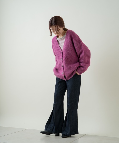 Kastane(カスタネ)の「【WEB限定】MIXモヘアライクニットカーディガン(カーディガン/ボレロ・レディース・アイボリー/パープル/イエロー/オレンジ/グリーン・FREE)」の17枚目の写真