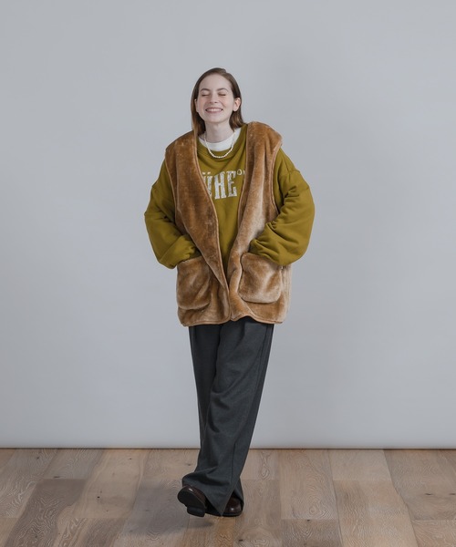 MUHET(ミュエータ)の「エコファーベスト(ベスト・レディース・ダークブラウン/ベージュ・FREE)」の15枚目の写真