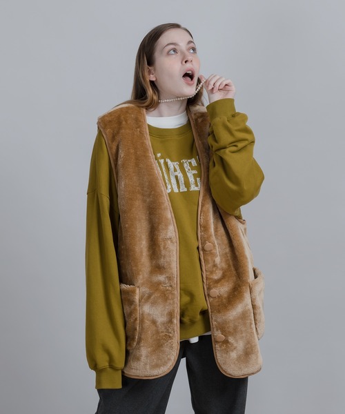 MUHET(ミュエータ)の「エコファーベスト(ベスト・レディース・ダークブラウン/ベージュ・FREE)」の14枚目の写真