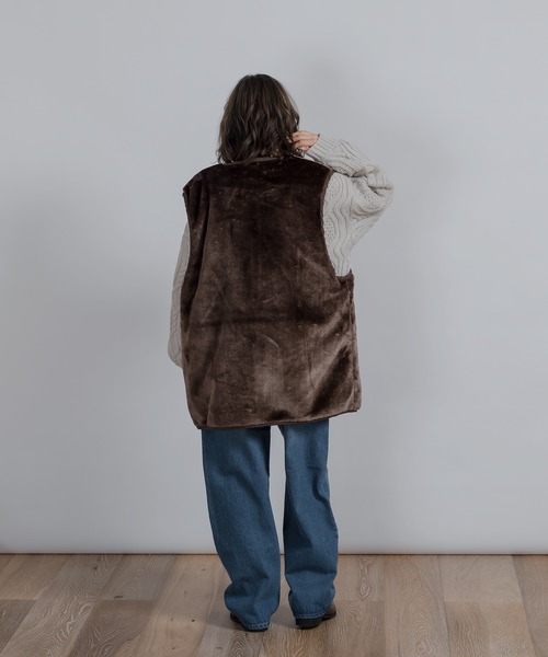 MUHET(ミュエータ)の「エコファーベスト(ベスト・レディース・ダークブラウン/ベージュ・FREE)」の9枚目の写真