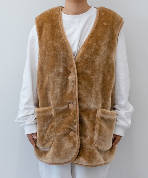 MUHET(ミュエータ)の「エコファーベスト(ベスト・レディース・ダークブラウン/ベージュ・FREE)」の22枚目の写真