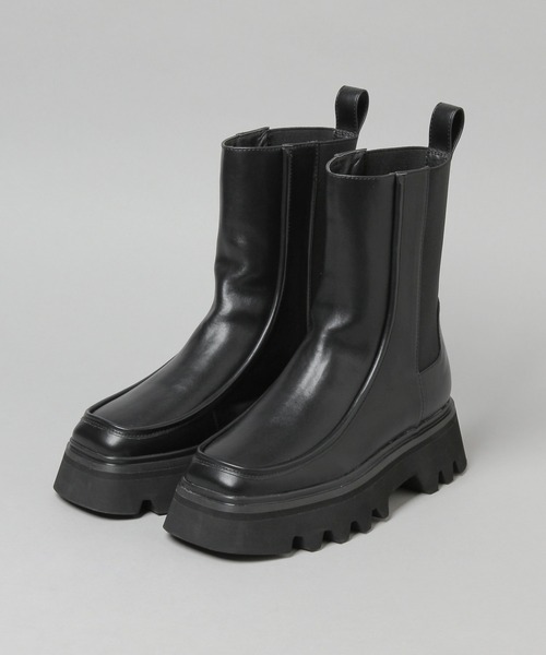 HARE（ハレ）の「ボリュームソールサイドゴアブーツ(HARE)（ブーツ・レディース・ブラック/ベージュ・M/L）」の8枚目の写真