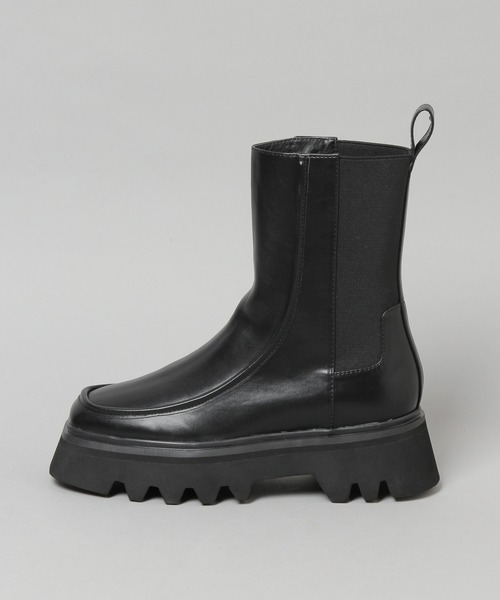 HARE（ハレ）の「ボリュームソールサイドゴアブーツ(HARE)（ブーツ・レディース・ブラック/ベージュ・M/L）」の10枚目の写真