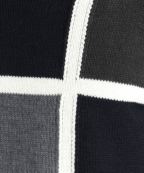 HIDEAWAYS NICOLE（ハイダウェイニコル）の「ブロッキングクルーネックニット（ニット/セーター・メンズ・ブラック/ネイビー/オフホワイト/トリコロール・MEDIUM/LARGE/X-LARGE）」の14枚目の写真