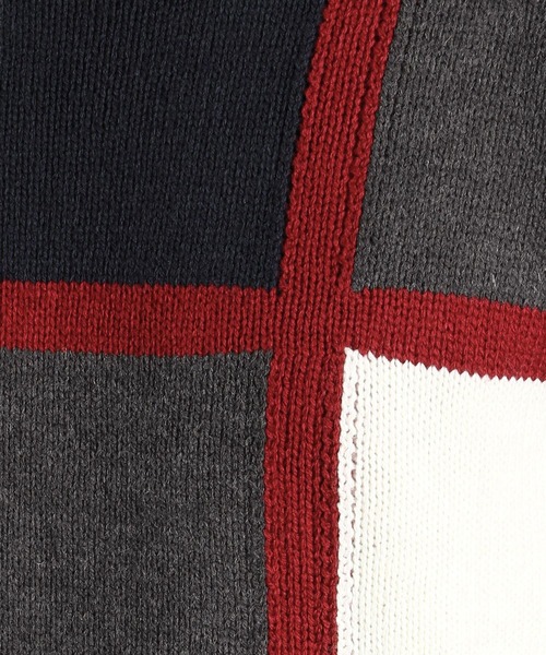 HIDEAWAYS NICOLE（ハイダウェイニコル）の「ブロッキングクルーネックニット（ニット/セーター・メンズ・ブラック/ネイビー/オフホワイト/トリコロール・MEDIUM/LARGE/X-LARGE）」の9枚目の写真