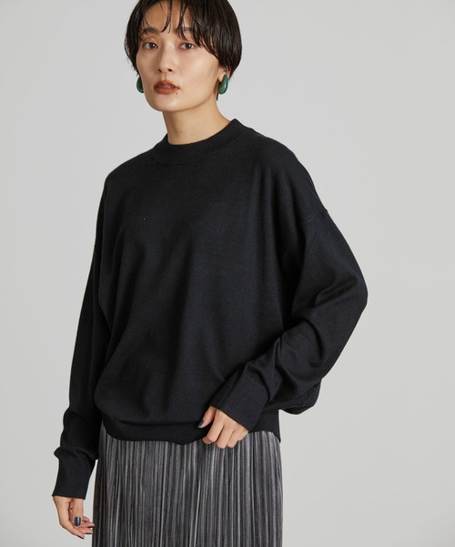 AMERICAN HOLIC（アメリカンホリック）の「モックネックニットプルオーバー（ニット/セーター・レディース・アイボリー/ブラック/グリーン/その他9・M/L）」の2枚目の写真