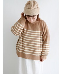 Samansa Mos2 | 【アンチピリング】前後着ボーダーニットカーディガン(カーディガン/ボレロ)