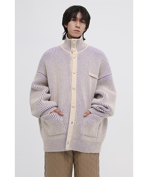 MASONPRINCE(メイソンプリンス)の「【MASONPRINCE】5 color reversible high neck cardigan KS1950(カーディガン/ボレロ・メンズ・ピンク/パープル/ブルー/レッド/グリーン・L/S/M)」の4枚目の写真