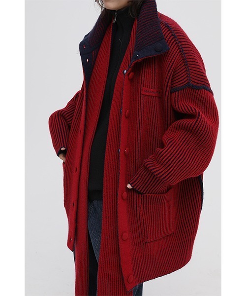 MASONPRINCE(メイソンプリンス)の「【MASONPRINCE】5 color reversible high neck cardigan KS1950(カーディガン/ボレロ・メンズ・ピンク/パープル/ブルー/レッド/グリーン・L/S/M)」の5枚目の写真